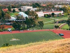 View from French Hill of western side of campus.